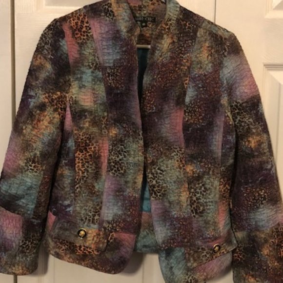 Multi color Boho Chic jacket size 10 - Picture 1 of 4
